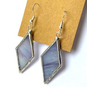 Hand Made Stained Glass Earrings - Sterling silver hook